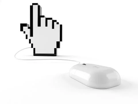 Internet cursor with computer mouse Stock Illustration