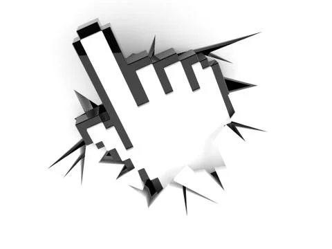 Internet cursor with hole Illustrazione stock