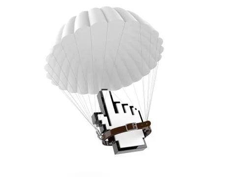 Internet cursor with parachute Stock Illustration