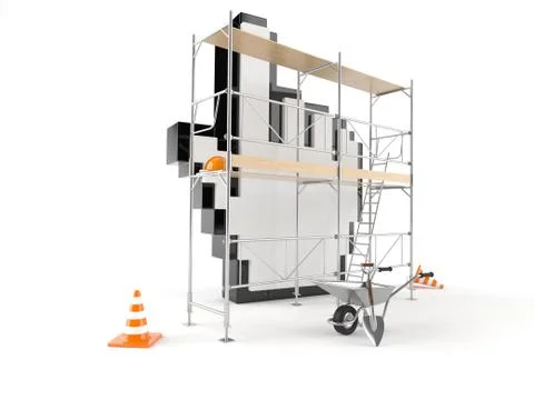 Internet cursor with scaffold Ilustración de archivo