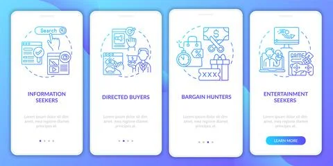 Internet customer behavior onboarding mobile app page screen with concepts Stock-Illustration