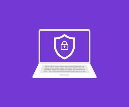 Internet, Cyber, firewall security concept logo design.  Data protection. Stock Illustration