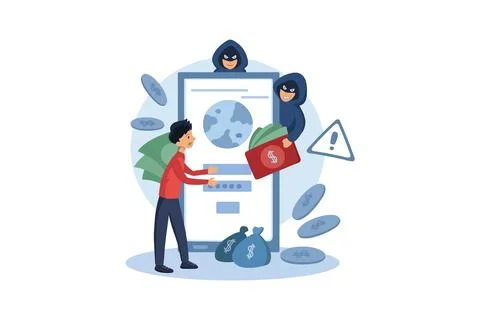 Internet Cyber Scammer Stock Illustration