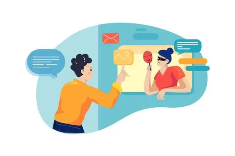 Internet Cyber Scammer Illustrazione stock