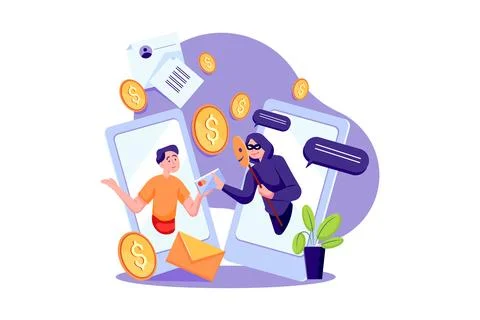 Internet Cyber Scammer Stock Illustration