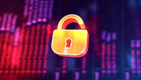 Internet cyber security background. Digital cyberspace with lock vector ill.. Stock Illustration