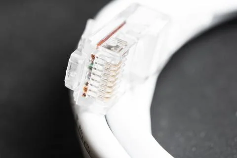 Internet data cable close up. Internet communication concept. Macro shot ne.. Stock Photos