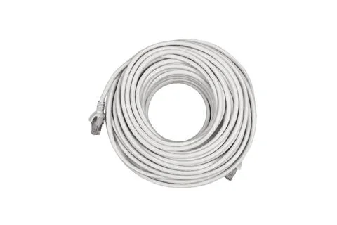 Internet data cable isolated on white background. LAN cable patch cord. Net.. Stock Photos