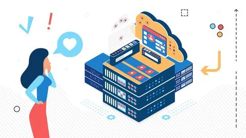 Internet data center centralizing it operations and equipment Stock Illustration