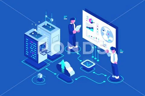 Internet data center Stock Illustration
