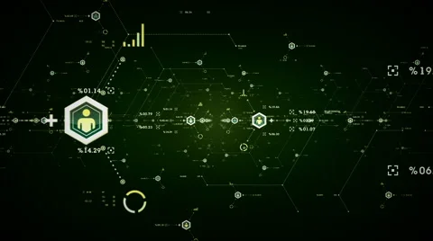 Internet Data Ports Green Stock Footage 61811222
