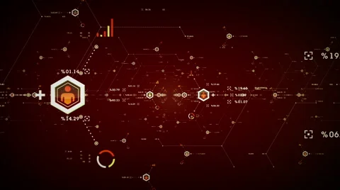 Internet Data Ports Red Stock Footage 61811292