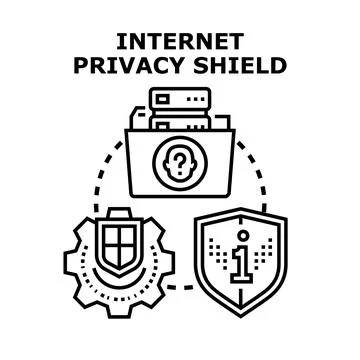 Internet data privacy shielding and sensitive information protection Stock Illustration