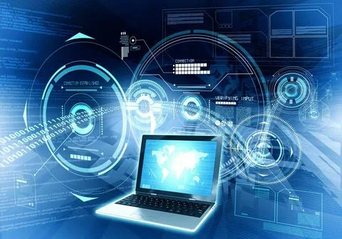  Internet data processing concept A visual concept of how information and ... Stock-Fotos