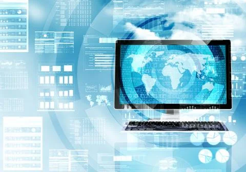 Internet data processing Stock Illustration