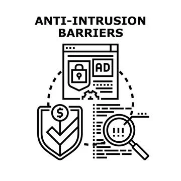 Internet data security preventing cyber intrusion protection Illustration