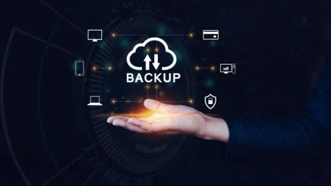 Internet data storage backup, technology business concept, Cloud technology.. Stockfoto's