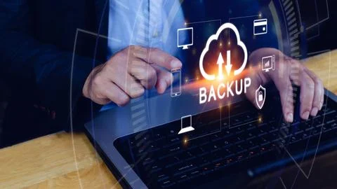 Internet data storage backup, technology business concept, Cloud technology.. Foto stock