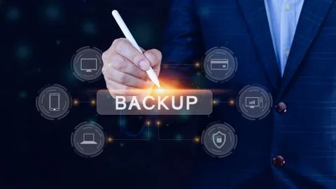 Internet data storage backup, technology business concept, Cloud technology.. Foto stock