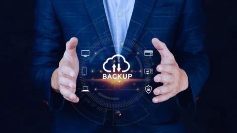 Internet data storage backup, technology business concept, Cloud technology.. Foto stock