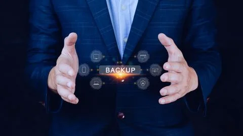 Internet data storage backup, technology business concept, Cloud technology.. Foto stock