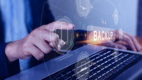 Internet data storage backup, technology business concept, Cloud technology.. Foto stock