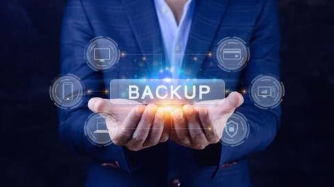 Internet data storage backup, technology business concept, Cloud technology.. Foto stock