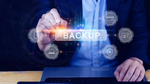 Internet data storage backup, technology business concept, Cloud technology.. Foto stock