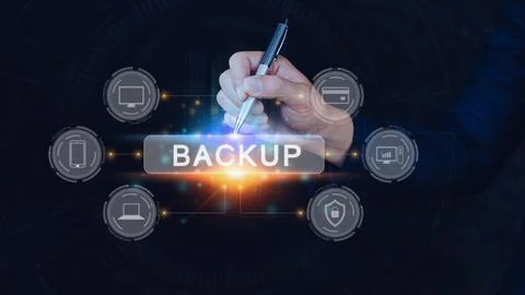 Internet data storage backup, technology business concept, Cloud technology.. Foto stock