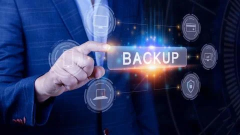 Internet data storage backup, technology business concept, Cloud technology.. Foto stock
