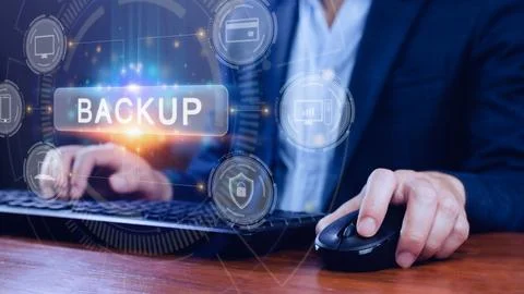 Internet data storage backup, technology business concept, Cloud technology.. Stockfoto's