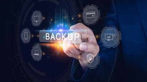 Internet data storage backup, technology business concept, Cloud technology.. Foto stock