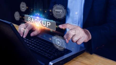 Internet data storage backup, technology business concept, Cloud technology.. Foto stock