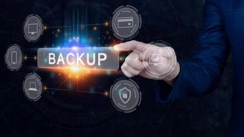Internet data storage backup, technology business concept, Cloud technology.. Foto stock