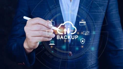Internet data storage backup, technology business concept, Cloud technology.. Foto stock