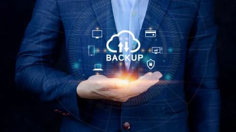 Internet data storage backup, technology business concept, Cloud technology.. Foto stock