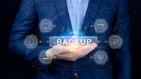 Internet data storage backup, technology business concept, Cloud technology.. Foto stock