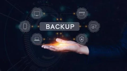 Internet data storage backup, technology business concept, Cloud technology.. Foto stock
