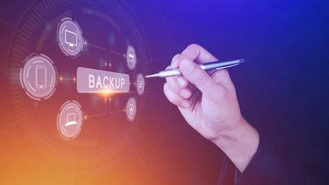 Internet data storage backup, technology business concept, Cloud technology.. Foto stock