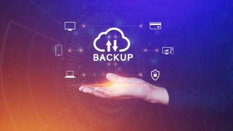 Internet data storage backup, technology business concept, Cloud technology.. Stockfoto's