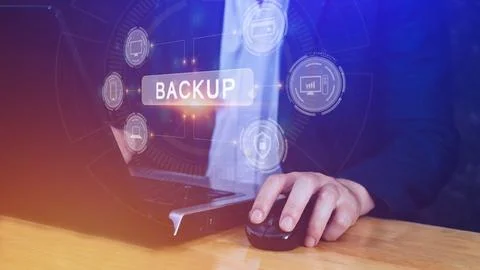 Internet data storage backup, technology business concept, Cloud technology.. Foto stock