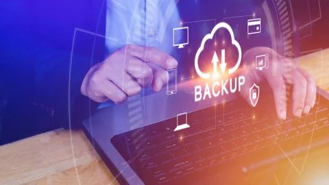 Internet data storage backup, technology business concept, Cloud technology.. Foto stock