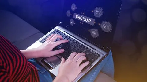 Internet data storage backup, technology business concept, Cloud technology.. Foto stock