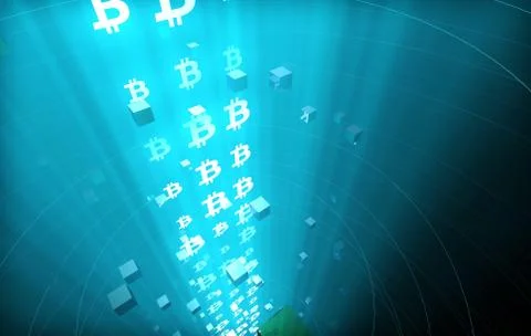 Internet data technology, Bitcoin, information transmission Stock Illustration