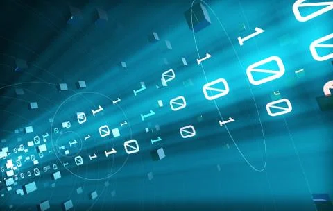 Internet data technology, information transmission Illustrazione stock