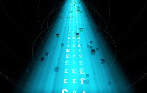 Internet Data Technology, Pound Sterling, Information Transmission 스톡 일러스트