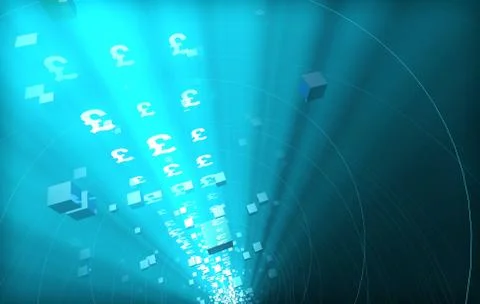 Internet Data Technology, Pound Sterling, Information Transmission Stock Illustration