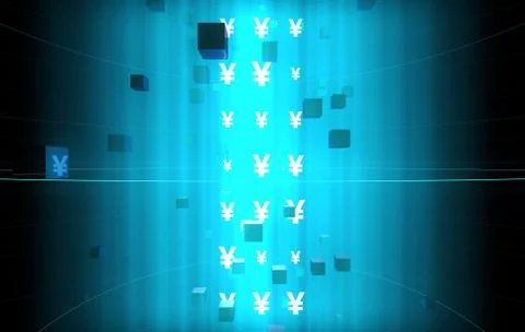 Internet data technology, RMB, information transmission Illustrazione stock