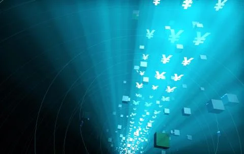 Internet data technology, RMB, information transmission Illustrazione stock