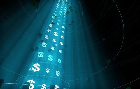 Internet data technology, US dollars, information transmission 스톡 일러스트